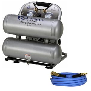 PRODUCTS | California Air Tools 4610SH 4.6 Gallon 1 HP Ultra Quiet and Oil-Free Steel Twin Tank Air Compressor Hose Kit