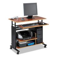 PRODUCTS | Safco 35.5 in. x 22 in. x 29 in. to 34 in. Muv 28 in. Adjustable-Height Mini-Tower Computer Desk - Cherry/Black