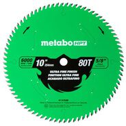 BLADES | Metabo HPT 10 in. 80-Tooth Industrial PTFE Miter Saw/Table Saw Ultra Fine Finish Blade