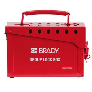  | Brady Portable Metal Group Lock Box - Small, Red