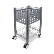 PRODUCTS | Vertiflex 13.75 in. x 15.5 in. x 26.25 in. 1 Shelf 1 Bin Metal Sidekick File Cart - Matte Gray