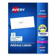 LABELS | Avery 1 in. x 2.63 in. Address Labels with Sure Feed Technology for Laser Printers - White (30/Sheet, 250 Sheets/Box)