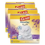 CLEANING AND SANITATION | Glad ForceFlex 24 in. x 27.38 in. 13 Gallon Kitchen Drawstring Trash Bags - Gain Lavender Scent/White (240/Carton)
