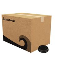 CUPS AND LIDS | Boardwalk Plastic Hot Cup Lids for 10 oz. to 20 oz. Cups - Black (1000/Carton)