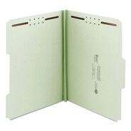FILING AND FOLDERS | Smead 1 in. Expansion 2 Fasteners Legal Size Recycled Pressboard Fastener Folders - Gray-Green Exterior (25/Box)