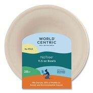 BOWLS AND PLATES | World Centric 6 in. x 6 in. x 1.7 in. 20 oz. Fiber Bowls - Natural (20/Pack)