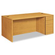 OFFICE DESKS AND WORKSTATIONS | HON 10700 Series 72 in. x 36 in. x 29.5 in. Single Full-Height Right Pedestal Desk - Harvest