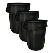 CLEANING GLOVES | Rubbermaid Commercial Brute 55 Gallon Resin Container - Black (3/Carton)