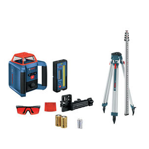 PRODUCTS | Factory Reconditioned Bosch REVOLVE2000 Self-Leveling Cordless Horizontal Rotary Laser Kit