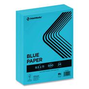FACILITY MAINTENANCE SUPPLIES | PrintWorks Professional 8.5 in. x 11 in. 24 lbs. Text Weight Color Paper - Blue (1-Ream)