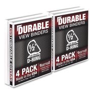 BINDERS AND BINDING SUPPLIES | Samsill 11.5 in. x 8.5 in. 3 Rings 0.5 in. Capacity Durable D-Ring View Binders - White (4/Pack)