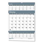 CALENDARS AND PLANNERS | House of Doolittle 343 14-Month: Dec 2025 to Jan 2027 15.5 in. x 22 in. Bar Harbor Recycled Wirebound 3-Months-Per-Page Wall Calendar - White/Blue/Gray