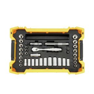 SOCKET SETS | Dewalt 37-Piece 3/8 in. Drive Socket Set with Tough System 2.0 Shallow Tool Tray and Lid