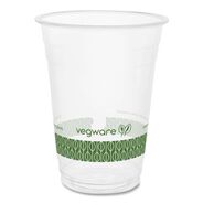 CUPS AND LIDS | Vegware 16 oz. 96-Series Compostable Cold Cup - Clear/Green (1000/Carton)