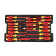 SCREWDRIVERS | Wiha Tools 32095 (19-Piece) Insulated SoftFinish Screwdriver and Cat III Voltage Detector Set with Toolbox Tray