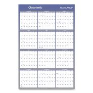OFFICE PRESENTATION SUPPLIES | AT-A-GLANCE 12-Month: Jan 2026 to Dec 2026 24 in. x 36 in. Vertical/Horizontal Erasable Quarterly/Monthly Wall Planner - White/Blue Sheets
