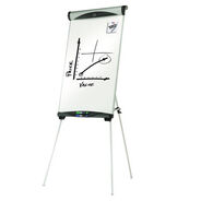 EASELS | Quartet 27 in. x 39 in. Euro Magnetic Presentation Easel - White Surface, Satin Aluminum Frame