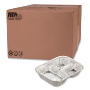 PRODUCTS | Handi-Foil 2045-35-500 24 oz 8.5 x 6.38 x 1.47 Aluminum Oblong Container with Lid - Silver (500/Carton)
