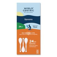 PRODUCTS | World Centric Plastic Spoon Medium Heavyweight TPLA Cutlery - Light Beige (24/Pack)