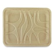 TABLETOP AND SERVEWARE | World Centric 9.1 in. x 7.1 in. x 0.7 in. PLA Lined PFAS-Free Paper Fiber Trays - Natural (500/Carton)