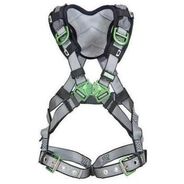 FALL PROTECTION | MSA V-FIT Back and Hip D-Rings with Tongue Buckle Leg Straps and Shoulder Padding Harness - Extra Large, Gray