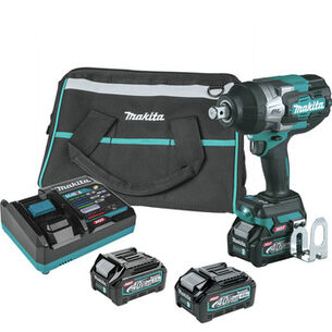 IMPACT WRENCHES | Makita 40V max XGT Brushless Lithium-Ion 3/4 in. Sq. Drive Cordless 4-Speed High-Torque Impact Wrench Kit with 3 Batteries Bundle (2.5 Ah/4 Ah)