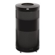 TRASH CANS | Rubbermaid Commercial 25 gal. Classics Perforated Steel Open Top Receptacle - Black