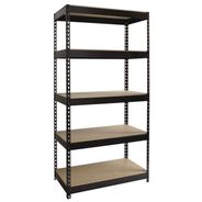 OFFICE FILING CABINETS AND SHELVES | Alera 36 in. x 18 in. x 72 in. 5-Shelf Steel Shelving Unit with Particleboard Shelves - Black