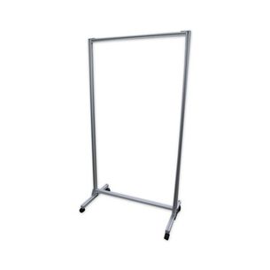 SAFETY EQUIPMENT | Ghent 38.5 in. x 23.75 in. x 74.19 in. Aluminum Acrylic Mobile Divider - Clear