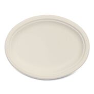 BOWLS AND PLATES | Dart 10 in. Diameter Compostable Molded Fiber Platter Dinnerware - Natural (500/Carton)