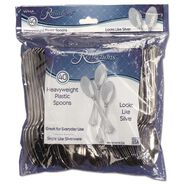 CUTLERY | WNA WNA REF320SP 6.25 in. Reflections Heavyweight Plastic Utensils Spoon - Silver (320/Carton)
