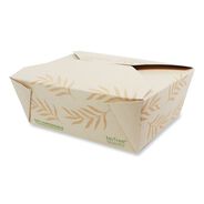 PRODUCTS | World Centric 5.5 in. x 6.9 in. x 2.5 in. 46 oz. Sugarcane No Tree Folded Takeout Containers - Natural (300/Carton)