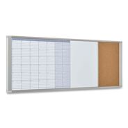 OFFICE PRESENTATION SUPPLIES | MasterVision 48 in. x 18 in. Lacquered Steel Surface Aluminum Frame Magnetic Calendar Combo Board - White