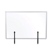 OFFICE FURNITURE ACCESSORIES | MasterVision Protector Series 40.9 in. x 0.16 in. x 27.6 in. Glass Aluminum Desktop Divider - Clear (1/Carton)