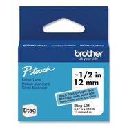 PRODUCTS | Brother P-Touch 0.47 in. x 13.1 ft. Genuine P-Touch BTAG Label Tapes - Black on Light Blue