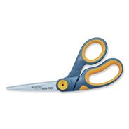 ARTS AND CRAFTS | Westcott 8 in. Long x 3.25 in. Cut Length Non-Stick Titanium Bonded Scissors - Crane-Style Gray/Yellow Handle