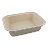 PRODUCTS | World Centric 60 oz 7.5 in. x 9.8 in. x 2.7 in. Paper Fiber Containers - Natural (400/Carton)