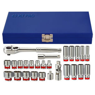  | KT PRO 26-Piece 3/8 in. Drive 12/6-Point SAE Standard and Deep Socket Set