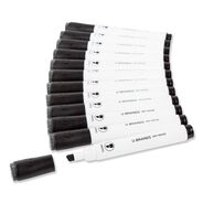 PENS PENCILS AND MARKERS | U Brands Low-Odor Dry-Erase Markers with Erasers - Black/Broad Chisel Tip (1-Dozen)