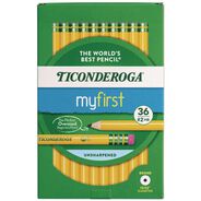 PRODUCTS | Ticonderoga 3.6 mm HB (#2) My First Woodcase Pencil with Eraser - Black Lead, Yellow Barrel (36/Pack)