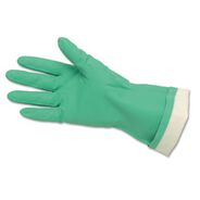 FACILITY MAINTENANCE SUPPLIES | MCR Safety Flock-Lined Nitrile Gloves - One Size Green (1-Dozen)