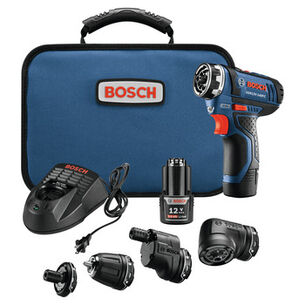 POWER TOOLS | Factory Reconditioned Bosch 12V Lithium-Ion Max FlexiClick 5-In-1 1/4 in. Cordless Drill Driver System Kit (2 Ah)