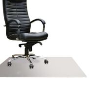 CLEARANCE | Floortex Cleartex MegaMat 46 in. x 53 in. Heavy-Duty Polycarbonate Mat for Hard Floor/All Carpet - Clear