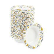 BOWLS AND PLATES | Boardwalk 12 oz. Coated/Soak Proof Deerfield Printed Paper Bowl - Multicolor (125/Pack, 8 Packs/Carton)