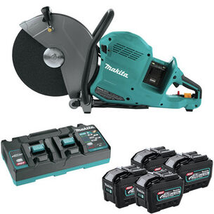 CONCRETE SAWS | Makita 80V max XGT (40V max X2) Brushless Lithium-Ion 14 in. Cordless AFT Power Cutter Kit with Electric Brake and 4 Batteries (8 Ah)