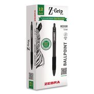 PRODUCTS | Zebra 20610 Z-Grip Medium 1 mm Recycled Retractable Ballpoint Pen - Black Ink/Black Barrel (1-Dozen)