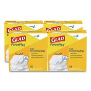 TRASH WASTE BINS | Glad 78526 Tall 13 gal. 24 in. x 27.38 in. Kitchen Drawstring Trash Bags - Gray (100 Bags/Box, 4 Boxes/Carton)