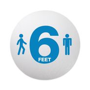 PRODUCTS | Deflecto 20 in. Diameter 6 ft. Apart Personal Spacing Discs - Clear/Medium Blue (50/Carton)