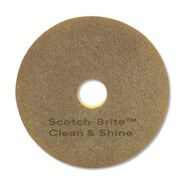 CLEANING TOOLS | Scotch-Brite 17 in. Diameter Clean and Shine Pad - Brown/Yellow (5/Carton)