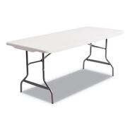 CLEARANCE | Alera 72 in. x 30 in. x 29 in. Square Edge Resin Rectangular Folding Table - Platinum